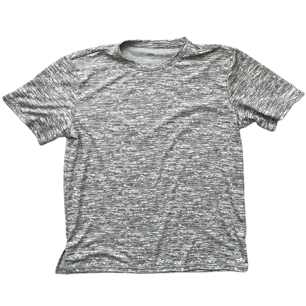 BCG RUNNING MENS GRAY PATTERNED PERFORMANCE TSHIRT SZ XL